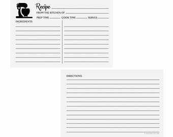 recipe card template for word 3x5