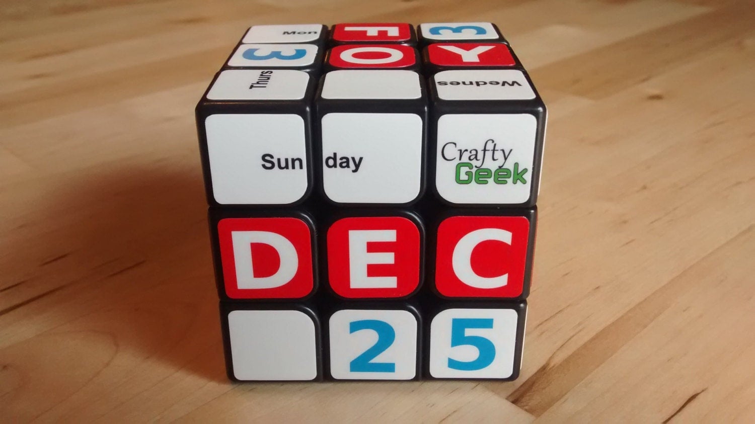 Calendar Stickers for Rubik's Cube by CraftyGeekCreations on Etsy