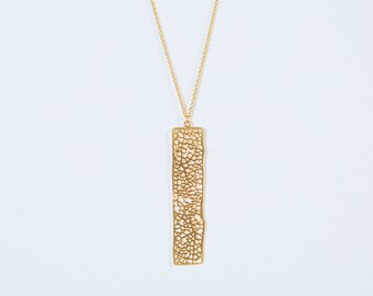 NEW necklace Rectangle Mineral gold, fine chain, high plating quality