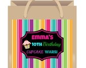 Cupcake Wars Party Gift Bag Labels - 6ct - Cupcake Wars Party Favors - Craft Party Favors - Cupcake Wars  Birthday - Cupcake Birthday Party