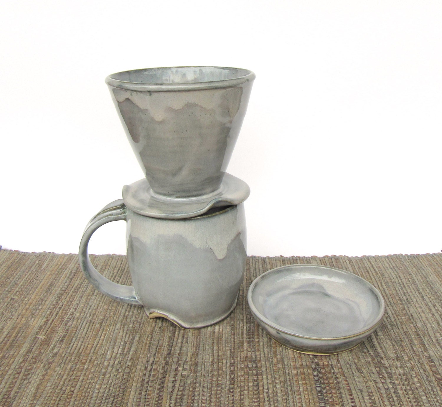 Pour Over Coffee Set Hand Made Ceramic Mug with Drip Coffee