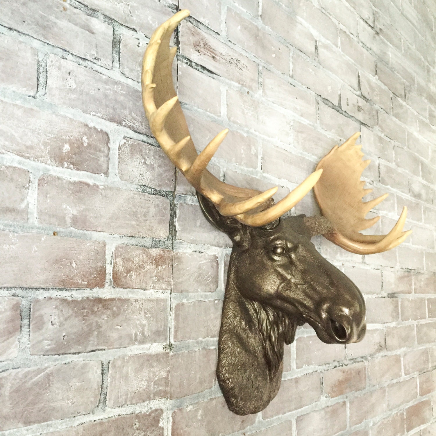 toy moose head wall mount