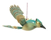 Blue Jay Bird Wood Carving, Hanging Mobile Woodworking Art, Wildlife Wood Craft, Hand Carved Pyrography Artwork, Fan Carving Bird Decoration Blue Jay Bird Wood Carving, Hanging Mobile Woodworking Art, Wildlife Wood Craft, Hand Carved Pyrography Artwork, Fan Carving Bird Decoration