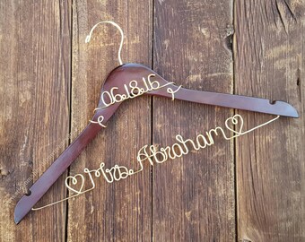 Wedding Dress Hanger, Bride Hanger, Name Hanger, Wedding Hanger, Bridesmaid Hanger, Personalized Hanger, Bridal Hanger, Mrs Hanger, Gift