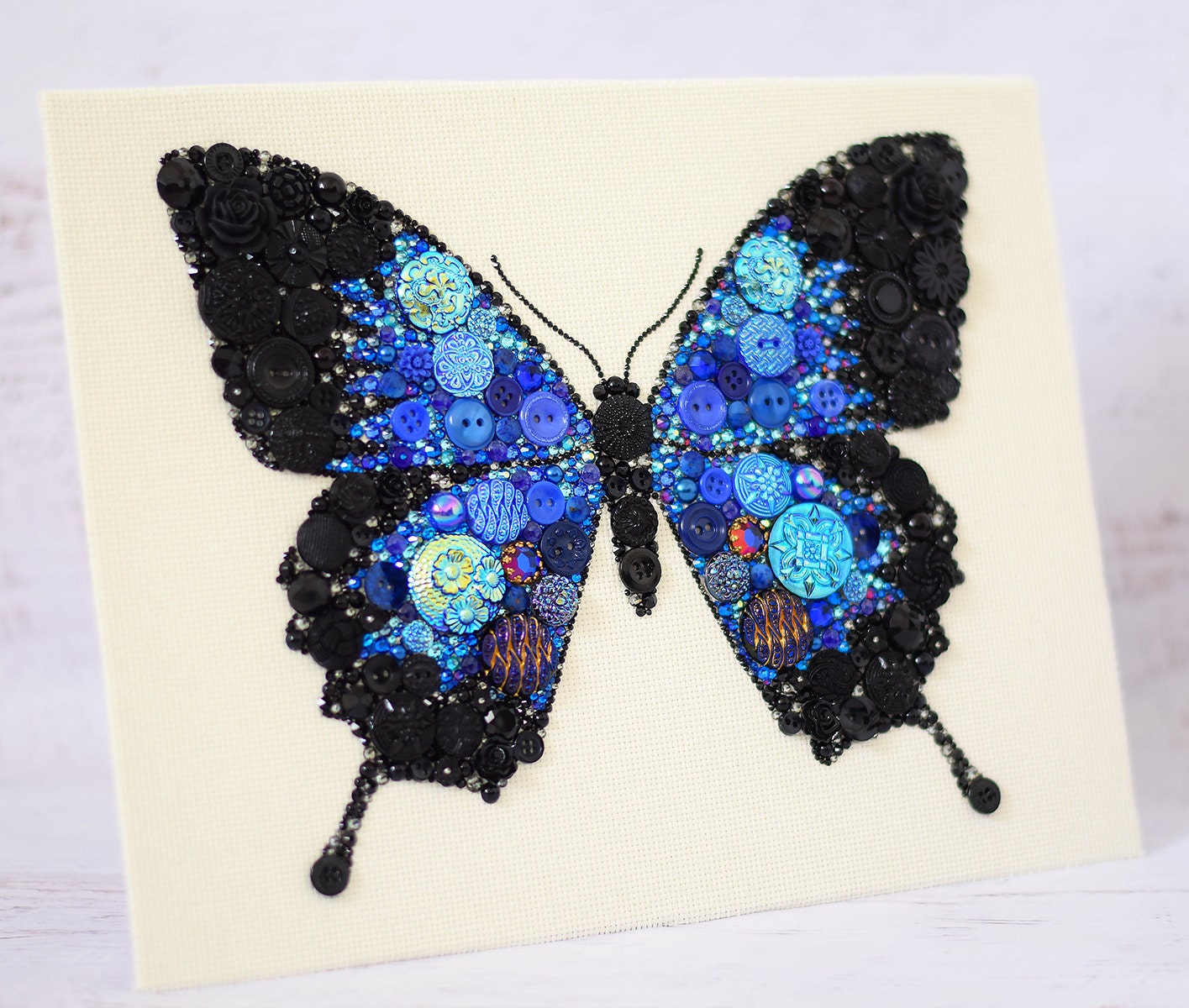 MADE TO ORDER Butterfly Button Art 8x10 by PaintedWithButtons