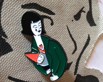 Amélie and Traveling Gnome Enamel Pin