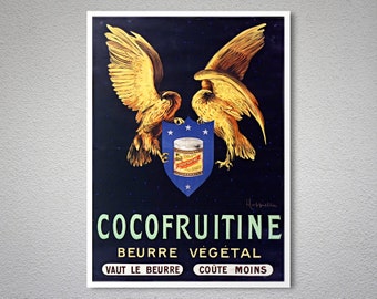 Cocofruitine Beurre Vegetal Vintage Food & Drink Poster by Leonetto Cappiello - Poster Print, Sticker or Canvas Print