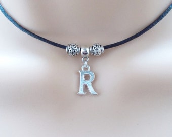 choose initial choker personalised jewellery initial necklace black cord choker necklace friend gift cord necklace letter necklace gift her