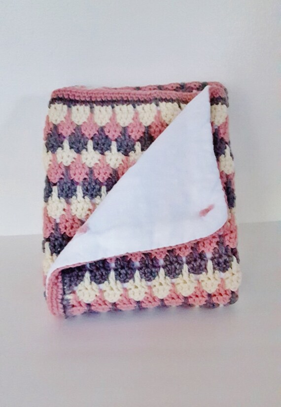Crocheted Blanket with a Flannel Backing Baby by KimsCreations61
