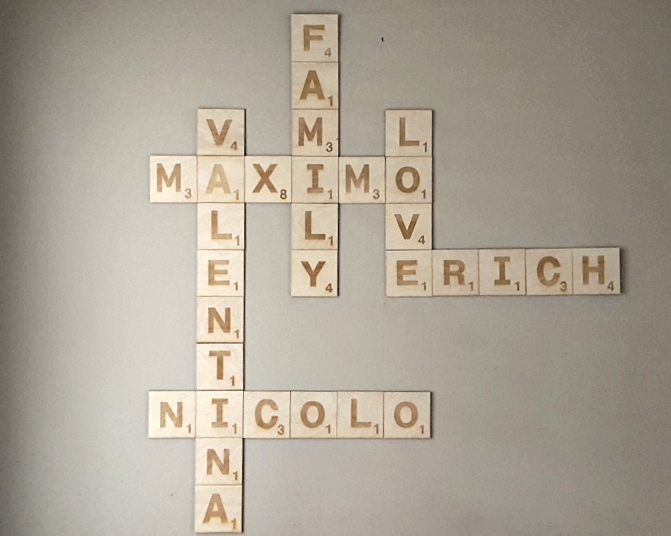 Scrabble Letters Wall Art Puzzle Format Personalized Family