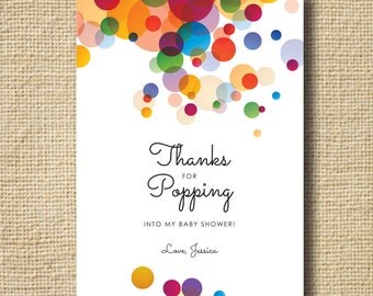 POP! Baby Shower Thank You Card, Baby Shower "She's Gonna POP!" Thank You Personalized Printable Thank You Card Digital Card