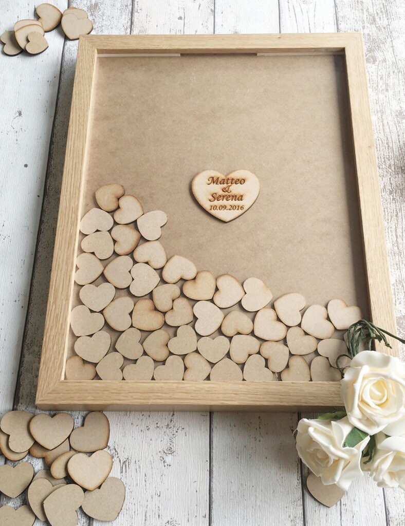Drop Box Guest Book alternative guestbook oak frame