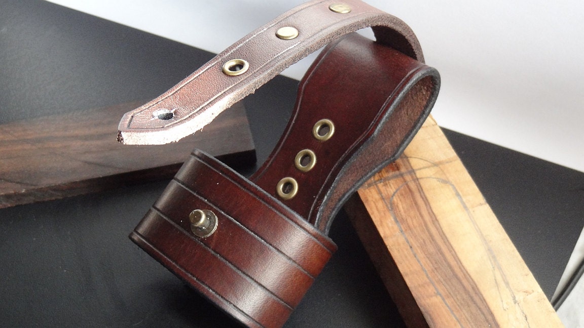 Hand Crafted Leather Hatchet Axe Belt Loop For Outdoors