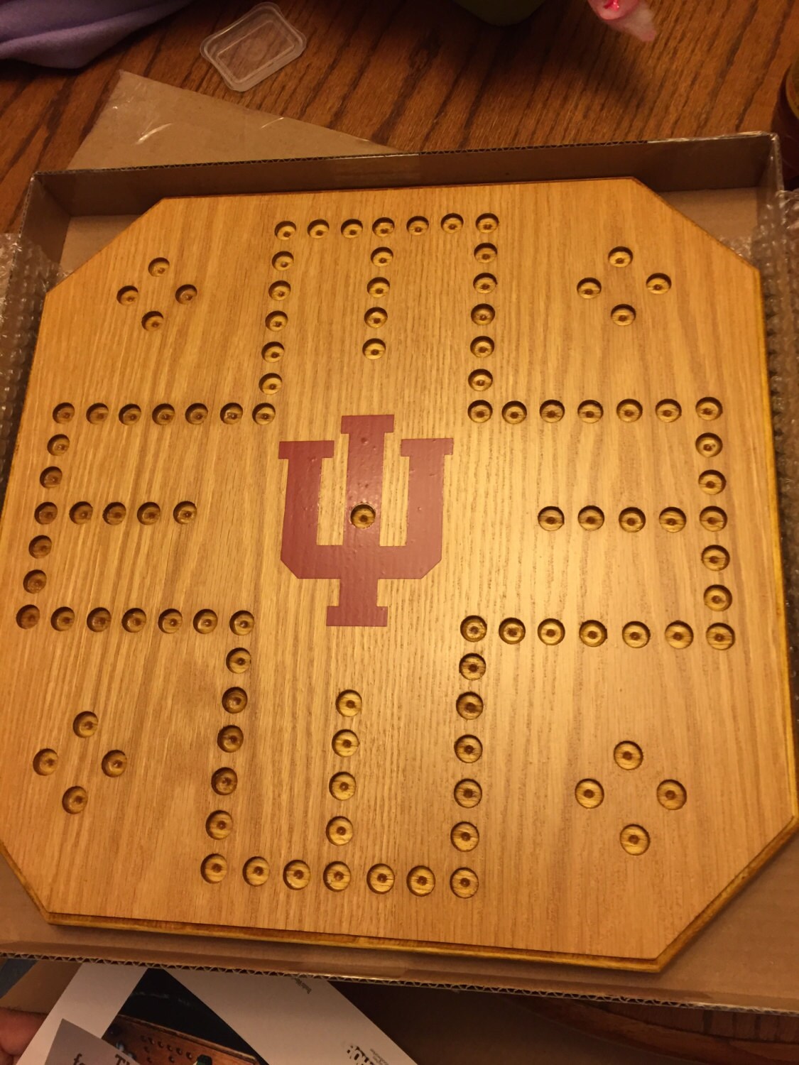 Handmade Oak Aggravation Board Game with Custom Logo