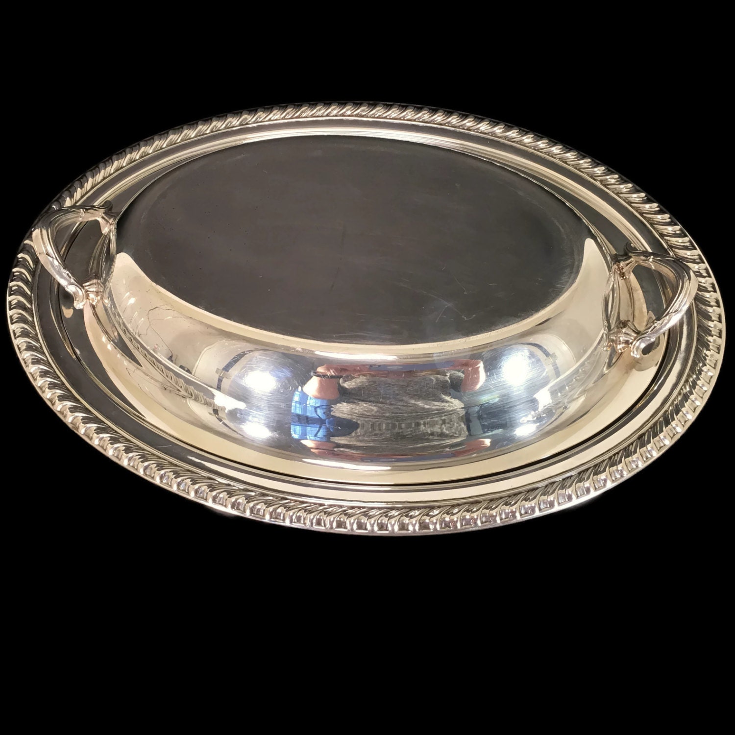 Silverplated Covered Casserole Dish Silverplate by Revendeur