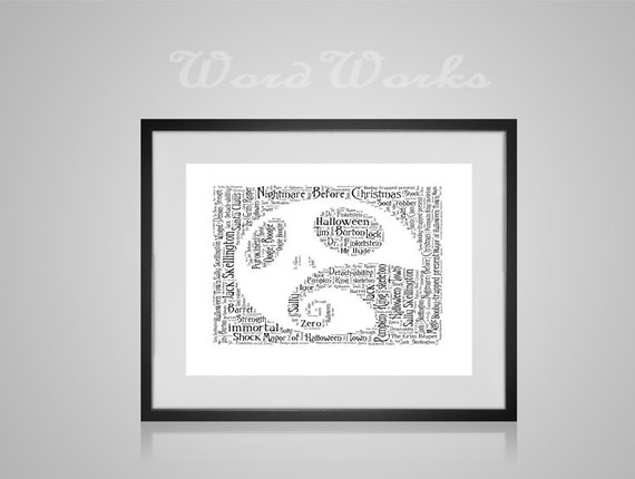 Halloween Nightmare Before Christmas Word Art Print Buy 3