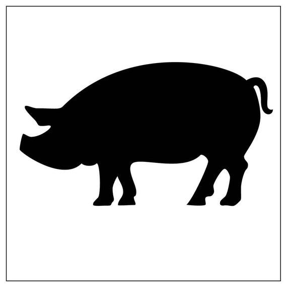 FARM03 Reusable Laser-Cut Mylar Stencil Pig