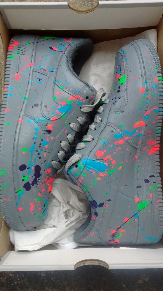 paint splatter air force ones