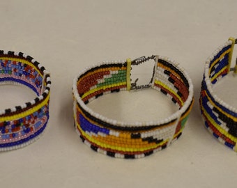 Bracelets African Beaded Masai Colorful Beads Handmade Men Women Cuff Jewelry Red Yellow Blue Beads Bracelets