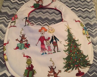 Dr Seuss The Grinch Who Stole Christmas Whoville Baby Bib Cindy Lou Who First Christmas Unisex Bib Vintage Inspired Stocking Stuffer Gift