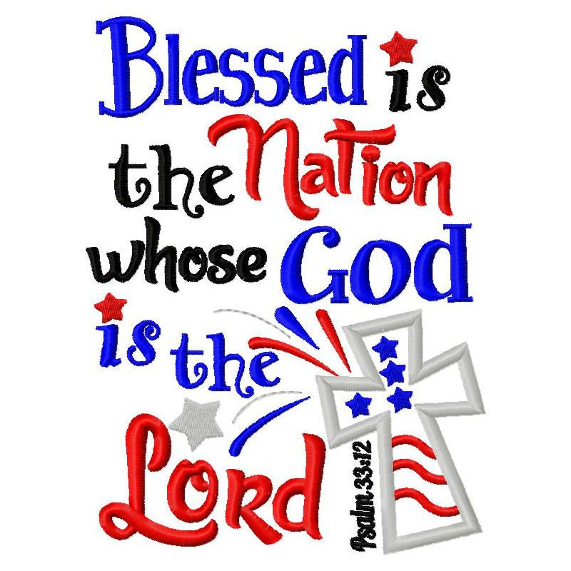 Blessed is the Nation Whose God is the Lord Embroidery