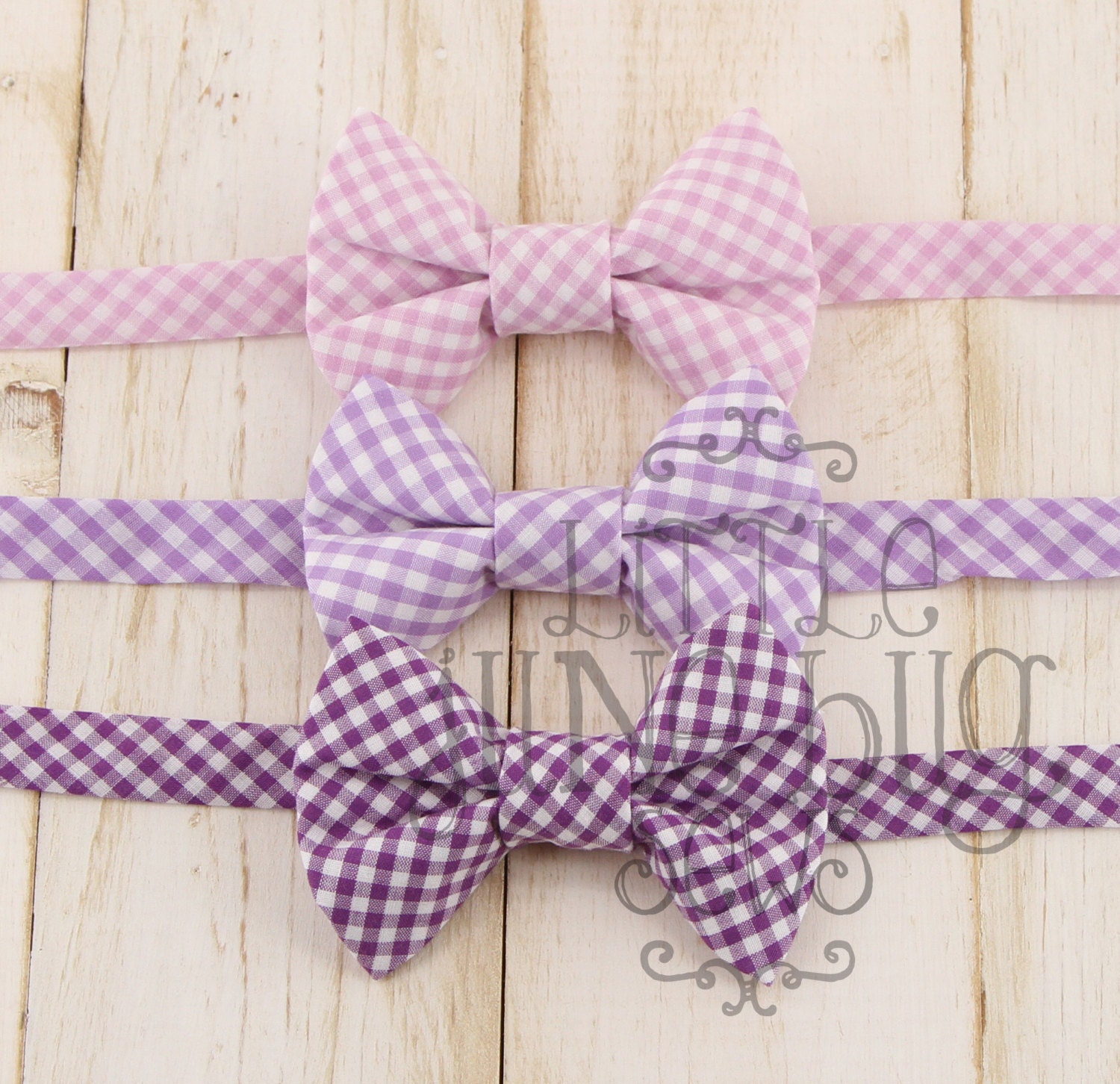 Little Boy/Baby Gingham Bow Tie Purple Gingham Bow Tie Dark