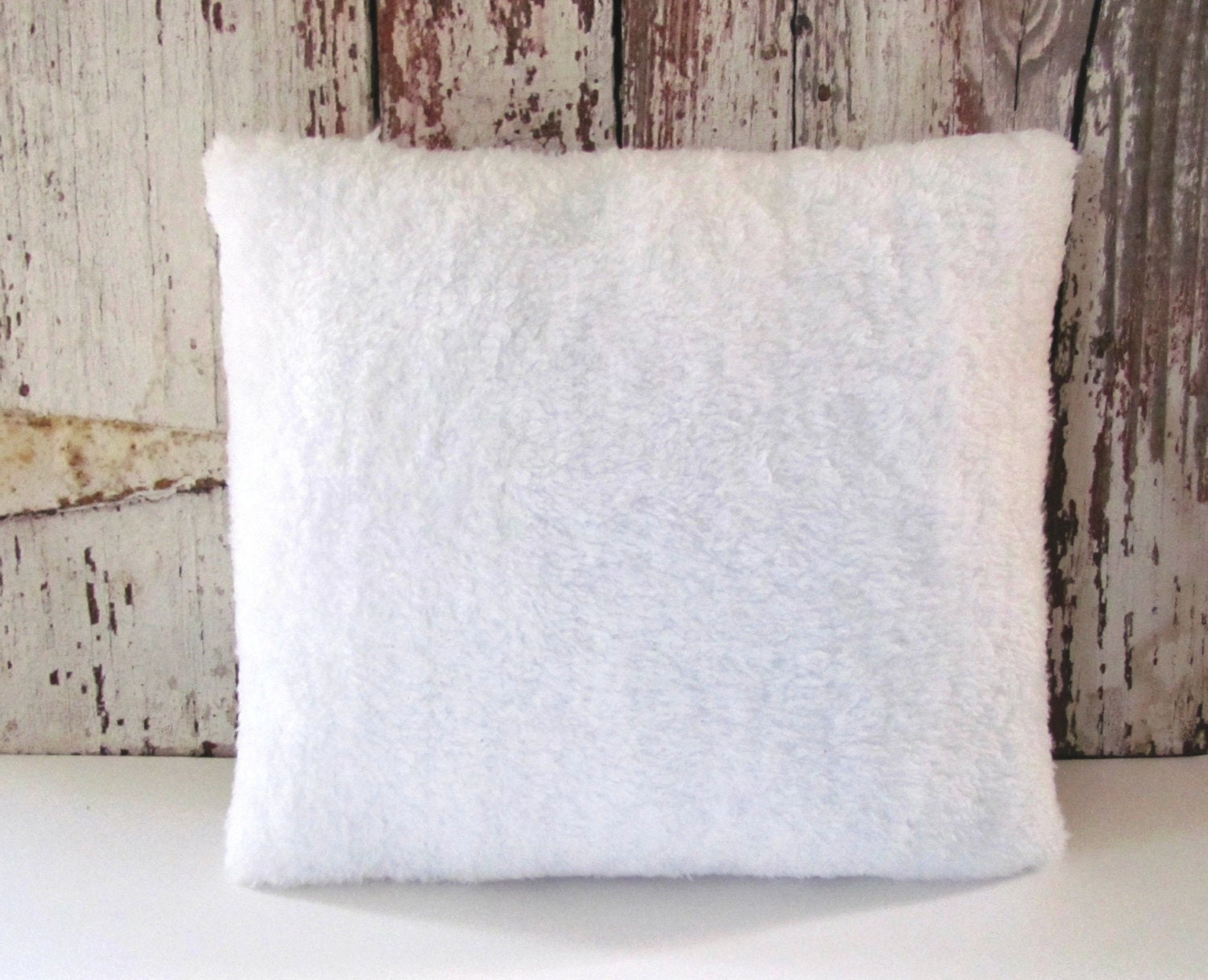 white faux fur pillow