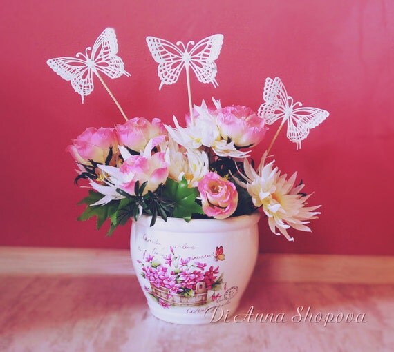 Items similar to 12 x Vase Picks Floral Home Decor Floral arrangement accessories 3D