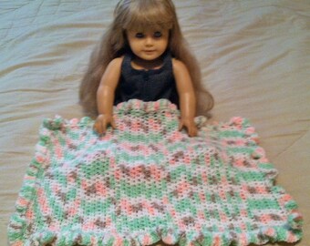 American Girl Afghan (any 16” or 18” doll) Blanket ~ Citrus Sorbet ~ Hand Crocheted ~ Best Selling Item