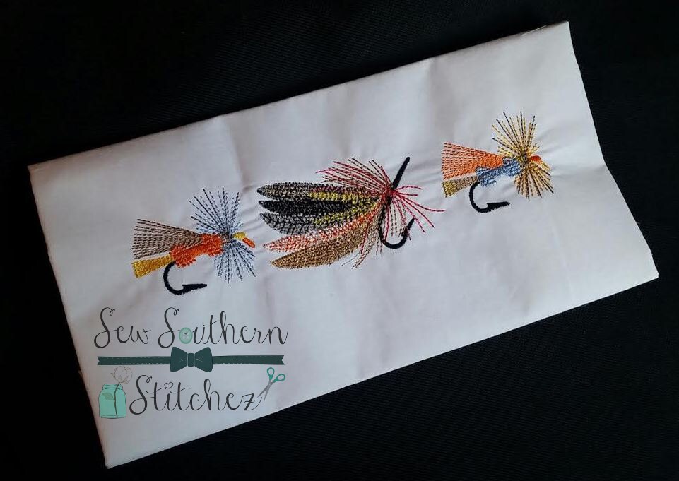 Fishing Lure Trio Embroidery Design Instant Download