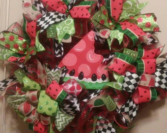 Watermelon Wreath Summer Wreath Spring Wreath Deco Mesh Whimsical Wreath Summertime Watermelon Wreath Take a Bite out of Summer Wreath XXL