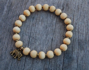 Elephant Bracelet,Wood 8mm beads Bracelet,Man,Woman,health,Relieve,Protection,Yoga,Stretch,Men,Women,Protection,Meditation,Good Luck,Gift