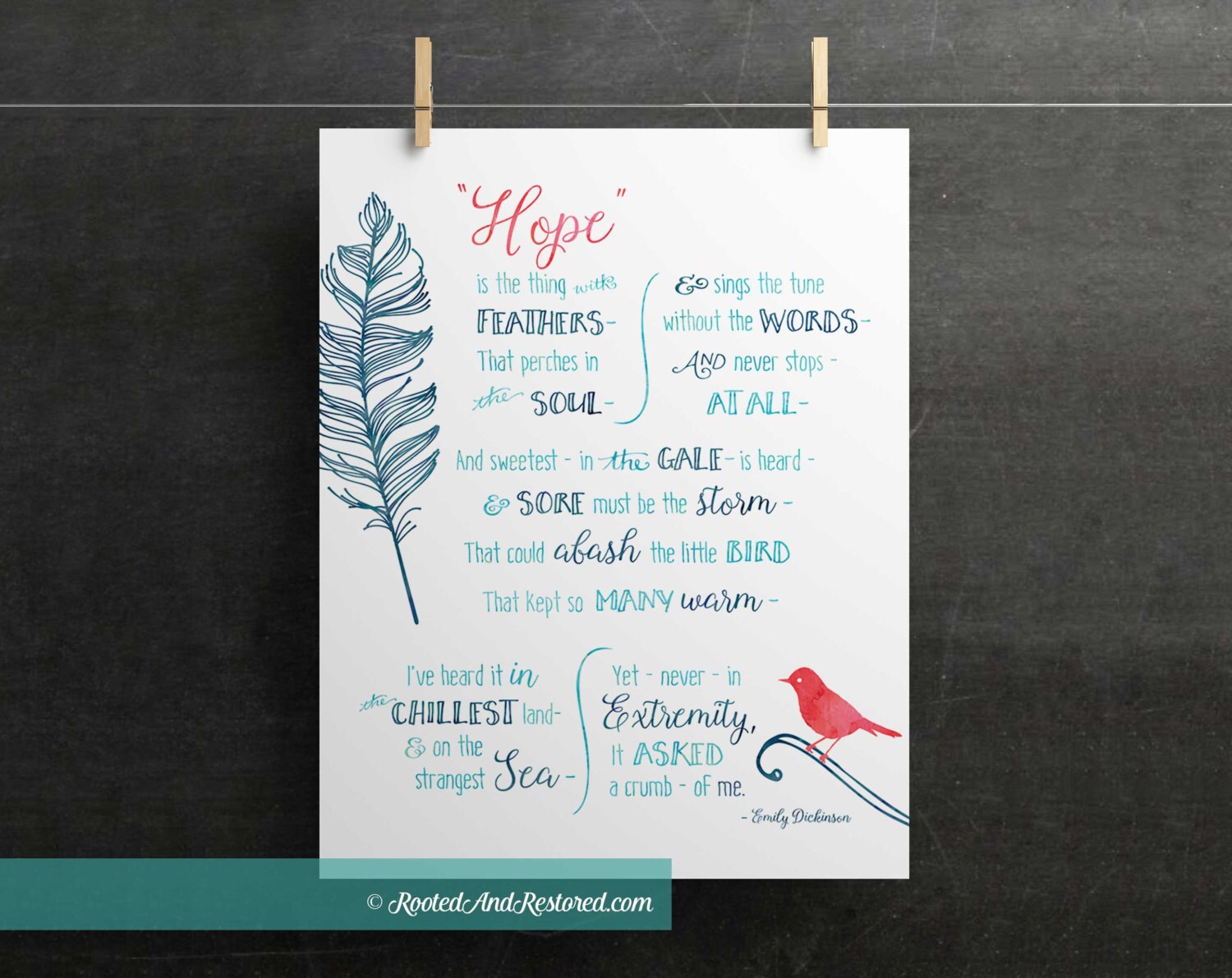 Hope is the Thing With Feathers INSTANT Download Emily