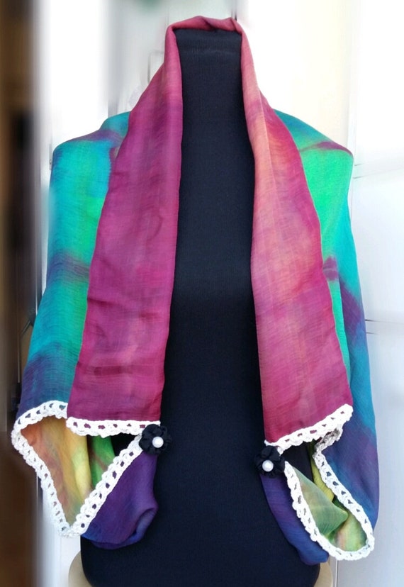 Insideout and upsidedown jacket scarf in by SlowFashionSilk