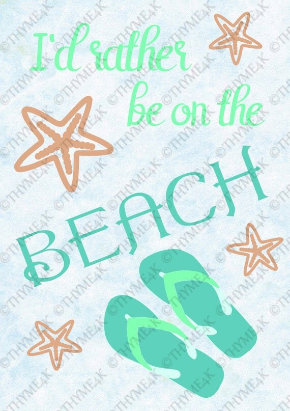 Cutting File Svg I D Rather Be On The Beach