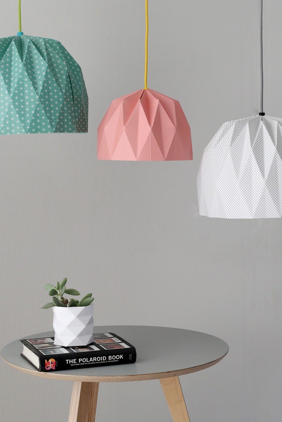 Large Origami Lampshade Colored Hanging Lampshade Paper