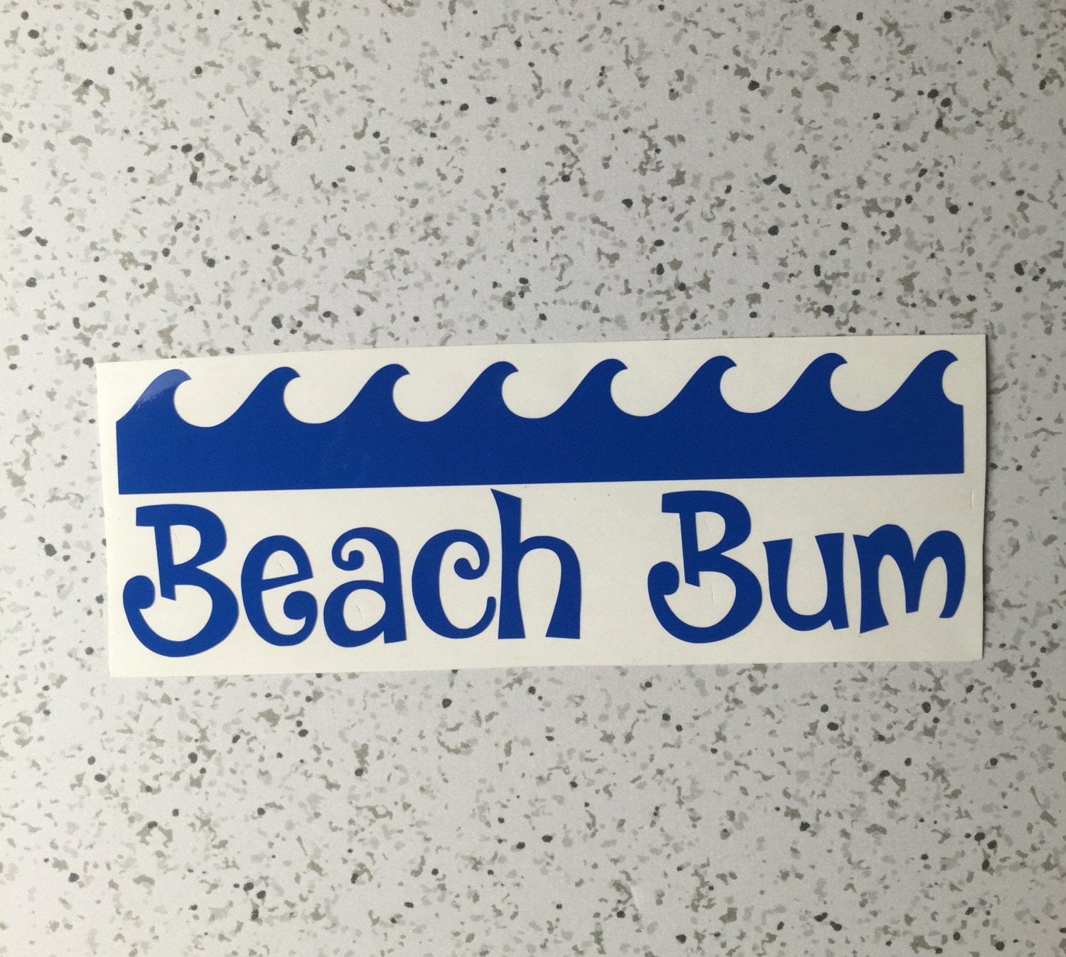 BEACH BUM Vinyl Decal with a Wave customizable with color and