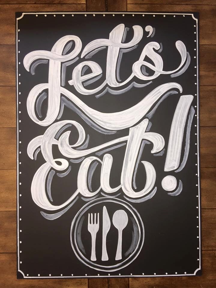 Let's Eat Restaurant Chalkboard sign by CHALKitUpFlagstaff on Etsy