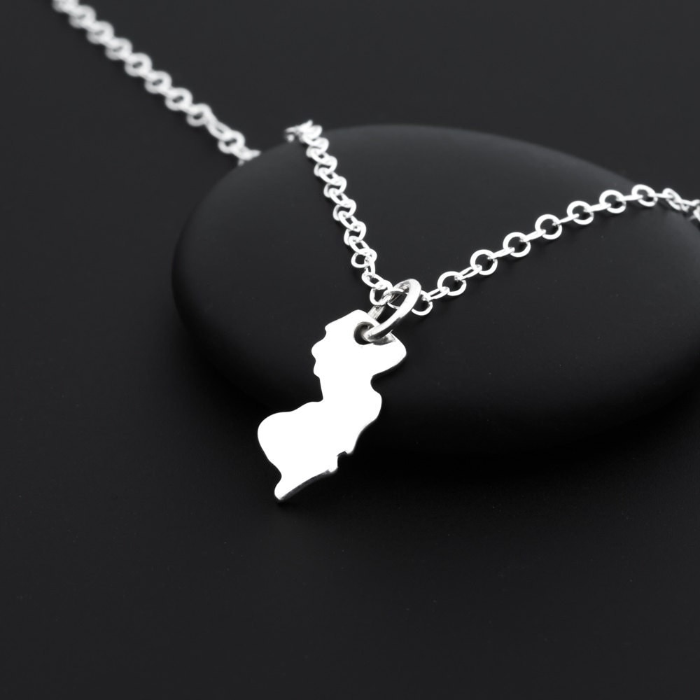 New Jersey Necklace New Jersey Jewelry Sterling Silver State