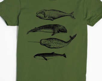 Whale shirt - Women's Narwhal T-shirt - Graphic Tee for women - whale art - humpback whale