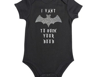 Halloween Onesie - I Vant to Suck Your Boob - Halloween Baby Clothes - Baby Halloween Bodysuit - Breastfed Baby Shirt - First Halloween