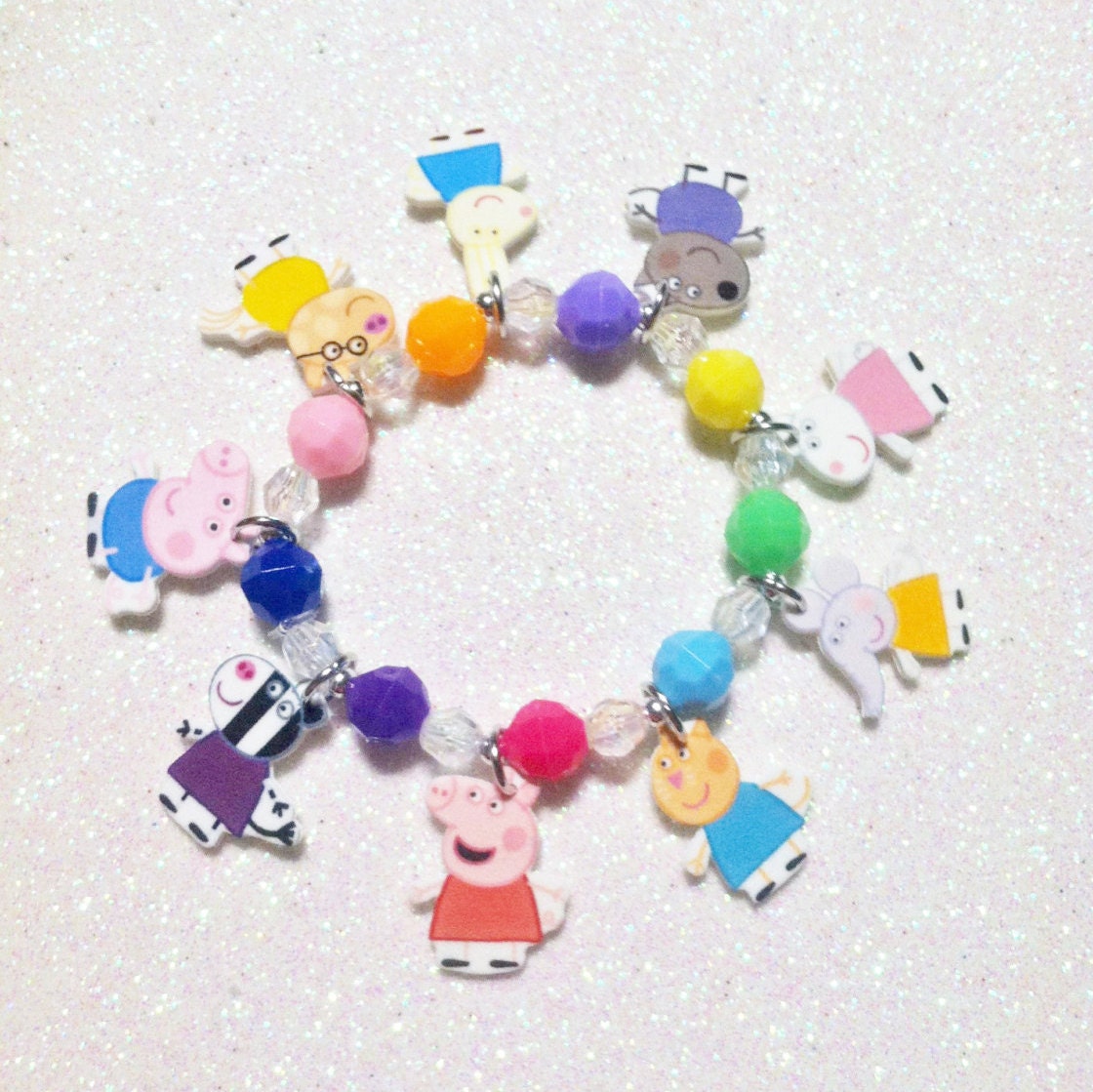 Peppa Pig Charm Bracelet Peppa Pig Charm by Made4UBySisters2