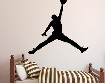 Michael Jordan Wall Decal - Jumpman Decal - Basketball Wall Decal - Sports Wall Art - Vinyl Wall Decal