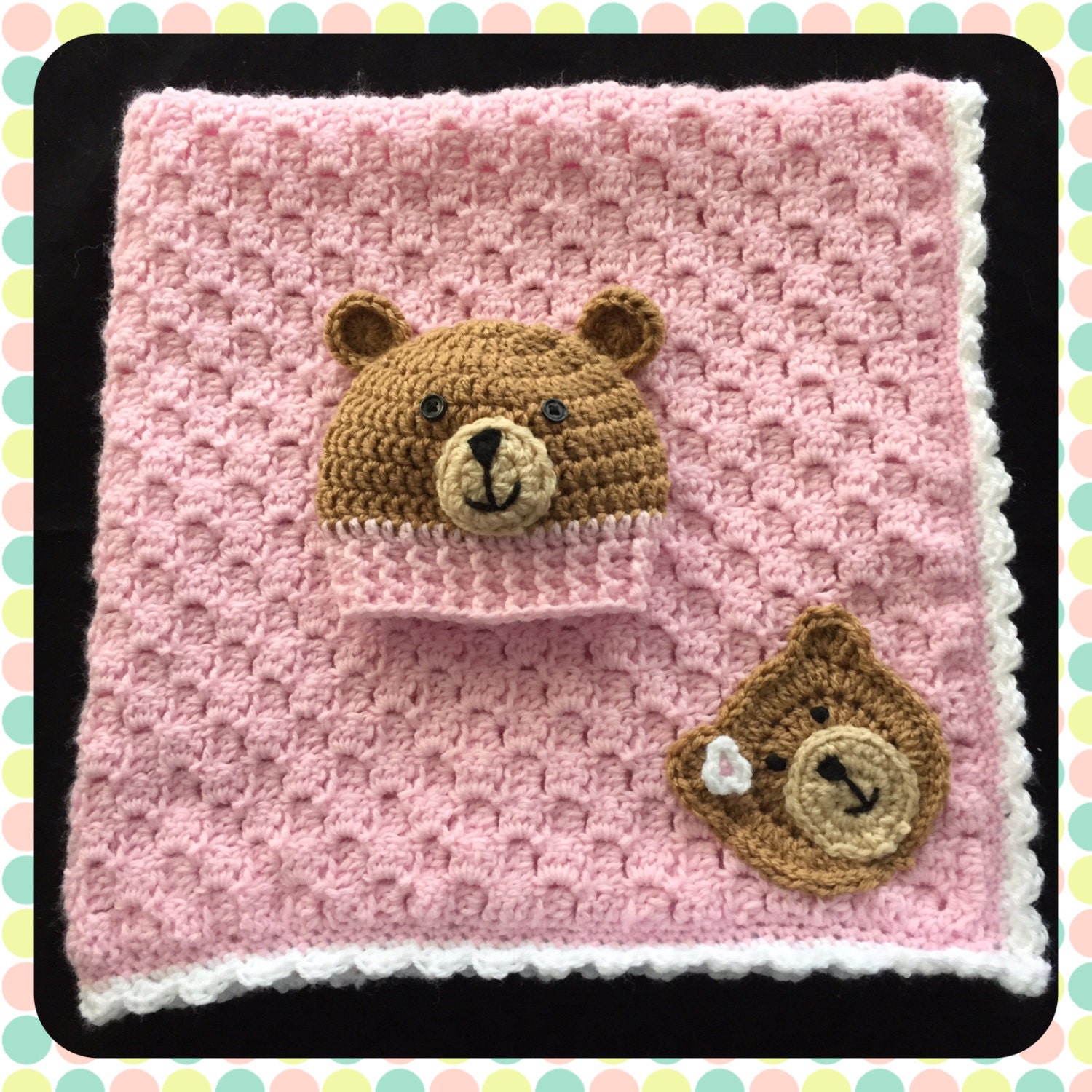 Crochet Bear Blanket Crochet baby blanket by