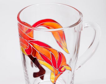 Fox Mug, Woodland Animals Mug, Woodland Gift, Fox Gift, Jumping Fox, Unique Coffee Mug, Orange Fox Mug