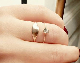 Rose Gold Signet Ring - Engagement Ring - Bridesmaid Gift