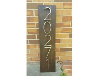 Address Plaque, Wooden Address Plaque, House Numbers Sign, House Numbers Plaque, Address Sign, House Numbers, Vertical Address