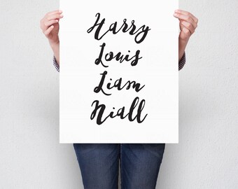 One Direction Poster 1D Printable Art Harry Styles Poster Niall Louis Tween Girl Gift Teen Girl Room Decor Gift for 1D Fan