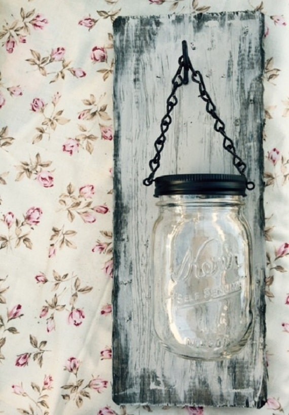 Rustic Mason Jar Hanger by BergamotandPatina on Etsy