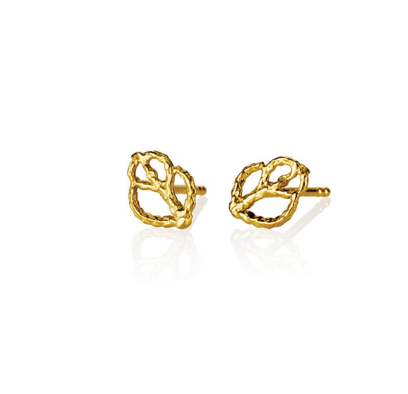 Gold stud earrings 14k solid gold stud earrings real gold